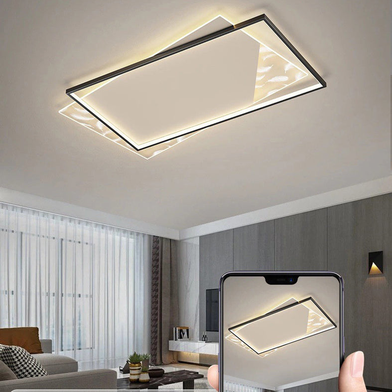 Plafonnier encastré géométrique minimaliste moderne luminaire encastré en verre