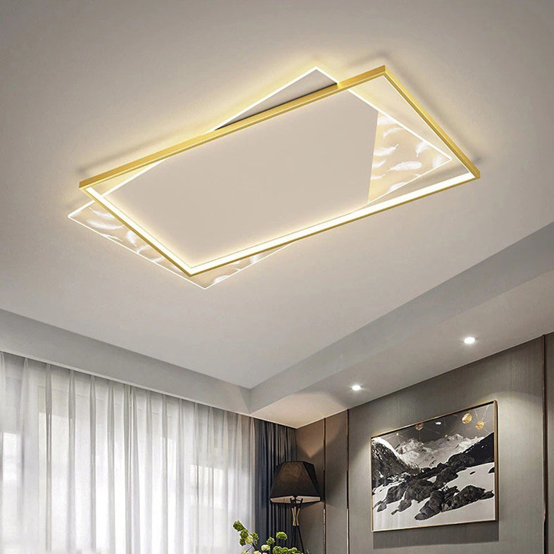 Plafonnier encastré géométrique minimaliste moderne luminaire encastré en verre