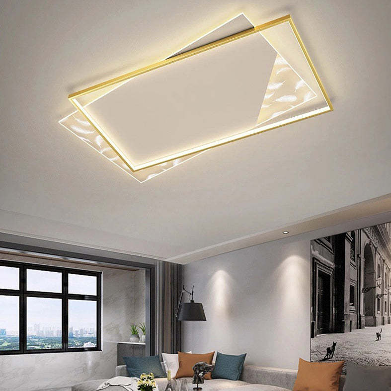 Plafonnier encastré géométrique minimaliste moderne luminaire encastré en verre