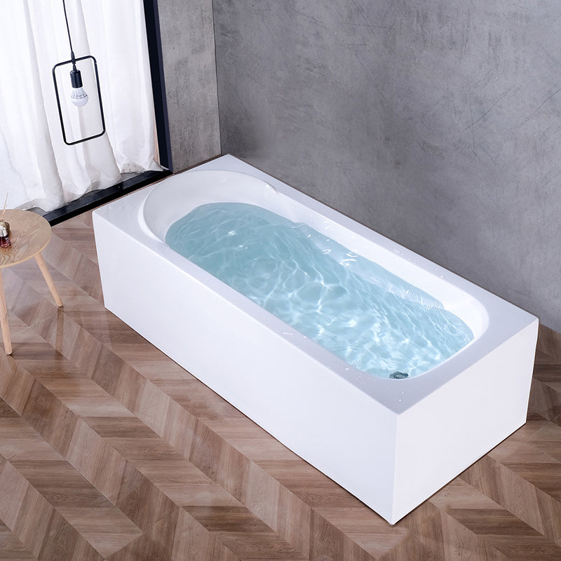 Soaking Bathtub Acrylic Antique Finish Rectangular Back to Wall Bath Tub