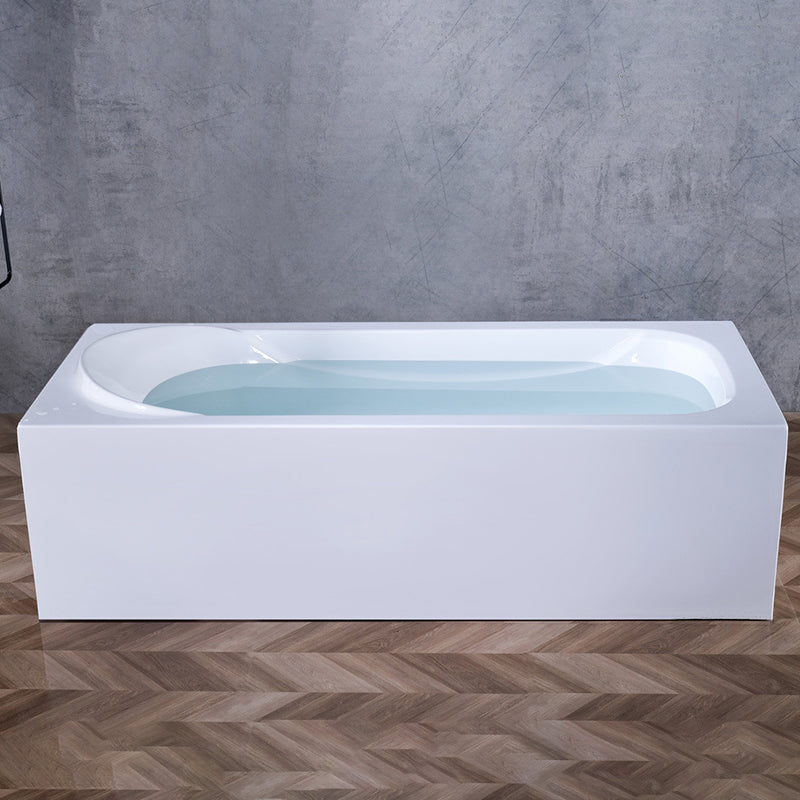 Soaking Bathtub Acrylic Antique Finish Rectangular Back to Wall Bath Tub