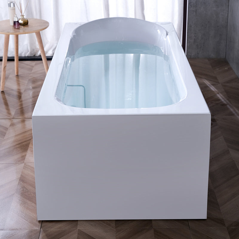 Soaking Bathtub Acrylic Antique Finish Rectangular Back to Wall Bath Tub