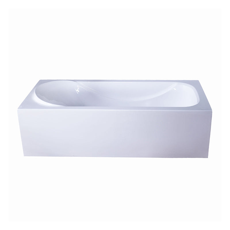 Soaking Bathtub Acrylic Antique Finish Rectangular Back to Wall Bath Tub