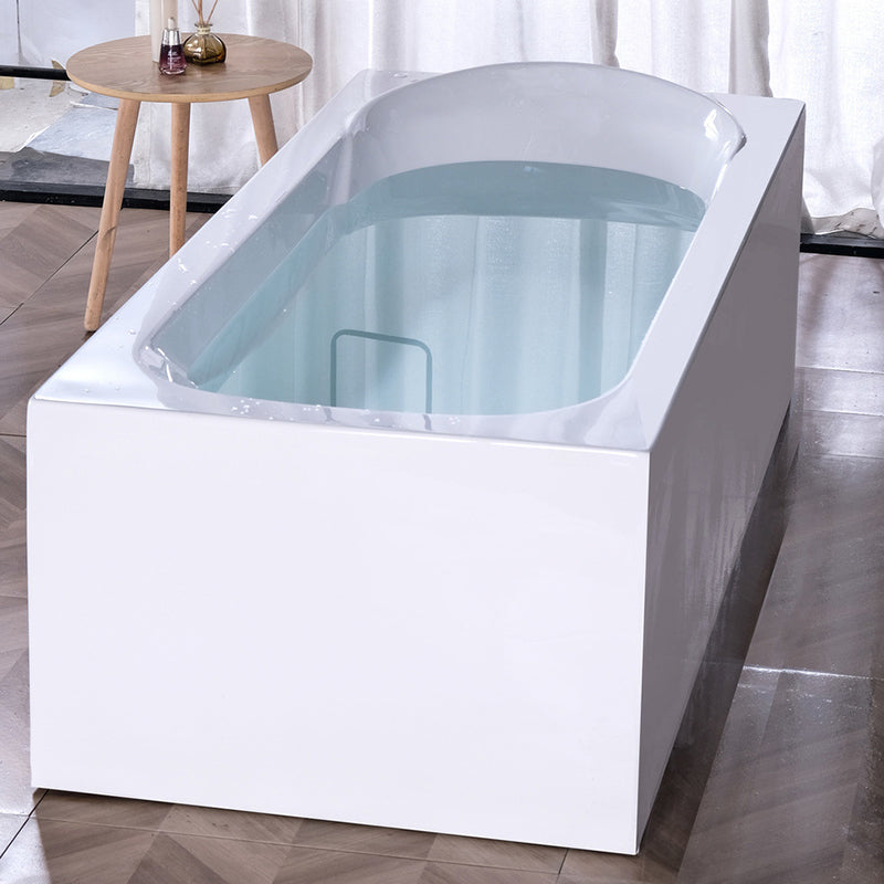 Soaking Bathtub Acrylic Antique Finish Rectangular Back to Wall Bath Tub