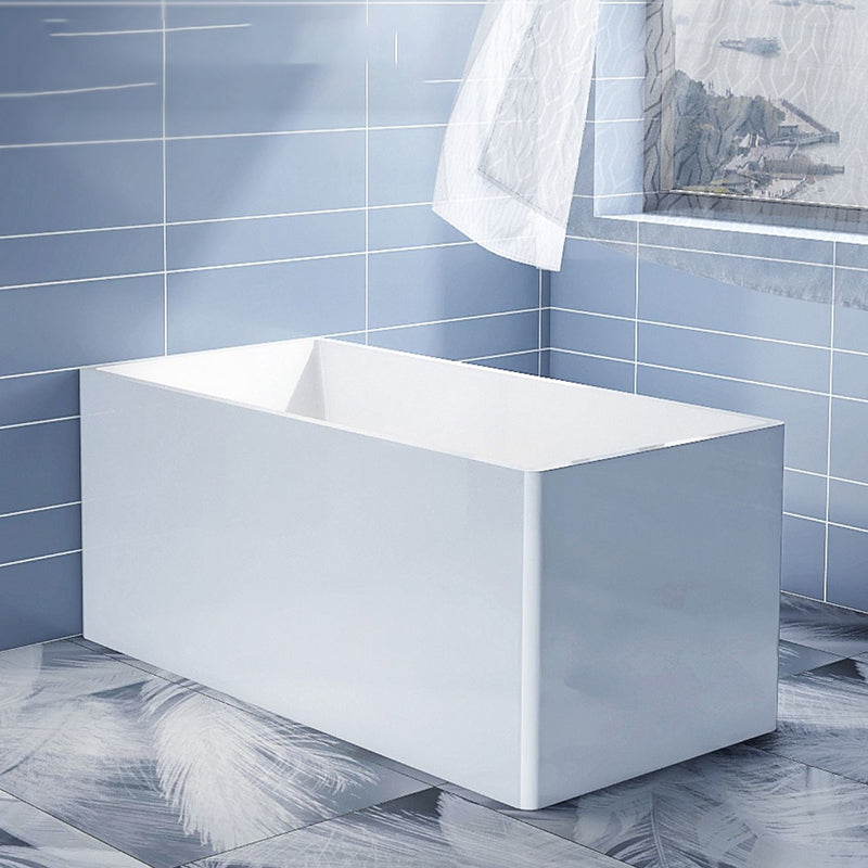 Antique Finish Soaking Bathtub Acrylic Rectangular Back to Wall Bath Tub