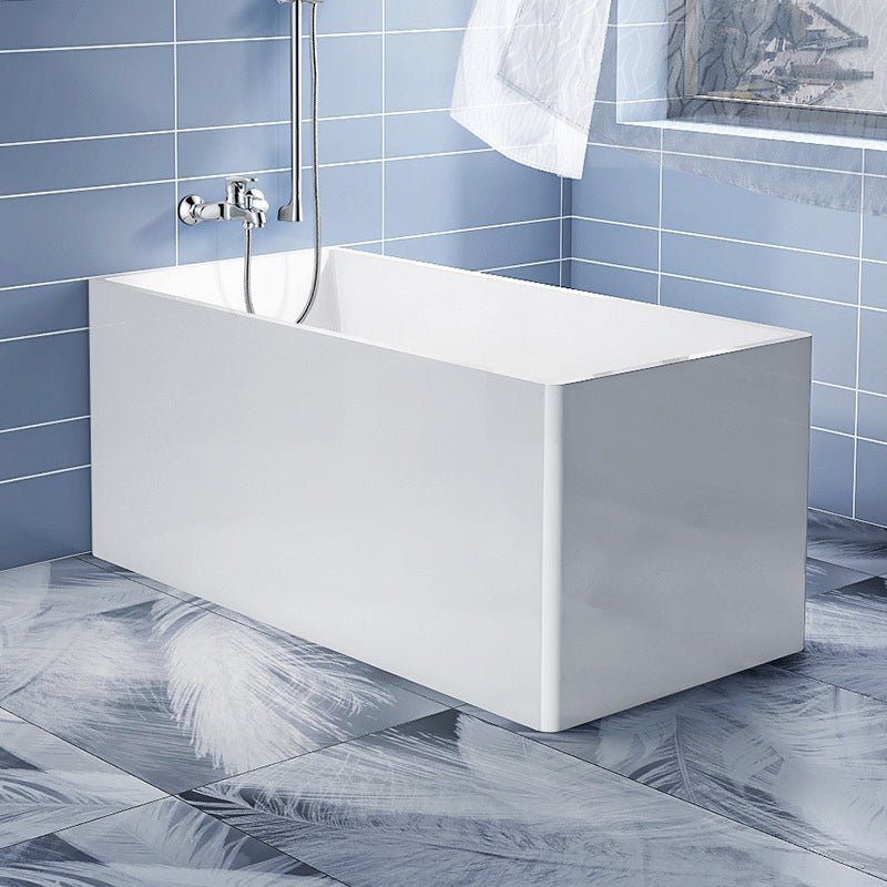 Antique Finish Soaking Bathtub Acrylic Rectangular Back to Wall Bath Tub