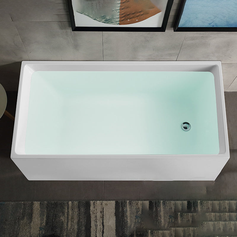Antique Finish Soaking Bathtub Acrylic Rectangular Back to Wall Bath Tub