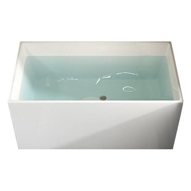 Rectangular Soaking Acrylic Bathtub Antique Finish Back to Wall Bath