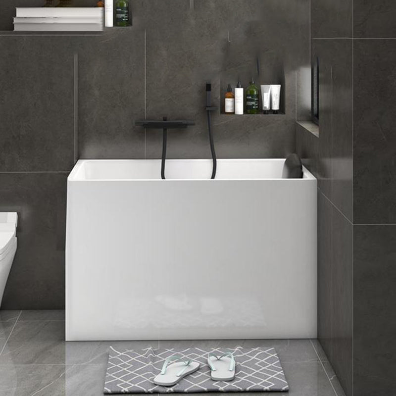 Back to Wall Soaking Bathtub Antique Finish Rectangular Acrylic Bath Tub