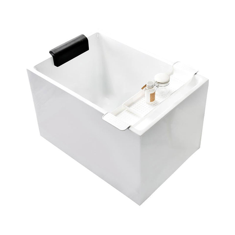 Back to Wall Soaking Bathtub Antique Finish Rectangular Acrylic Bath Tub