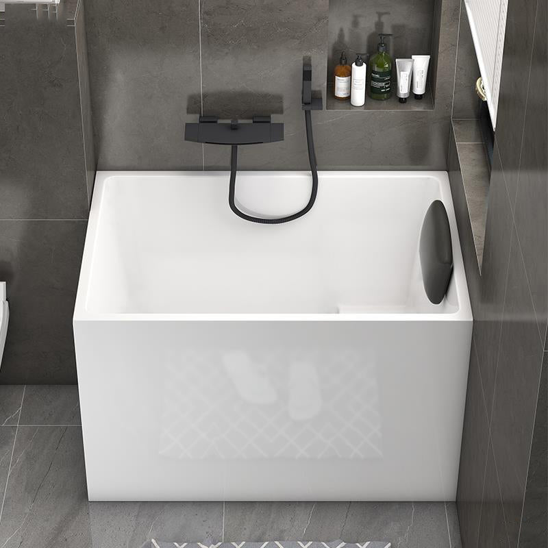 Back to Wall Soaking Bathtub Antique Finish Rectangular Acrylic Bath Tub
