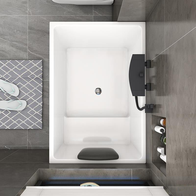 Back to Wall Soaking Bathtub Antique Finish Rectangular Acrylic Bath Tub