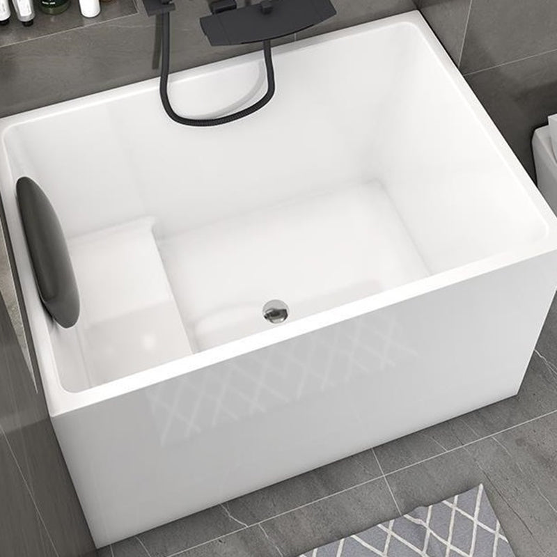 Back to Wall Soaking Bathtub Antique Finish Rectangular Acrylic Bath Tub
