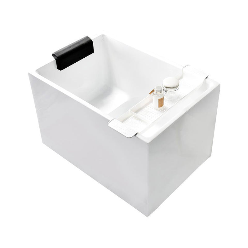 Back to Wall Soaking Bathtub Antique Finish Rectangular Acrylic Bath Tub