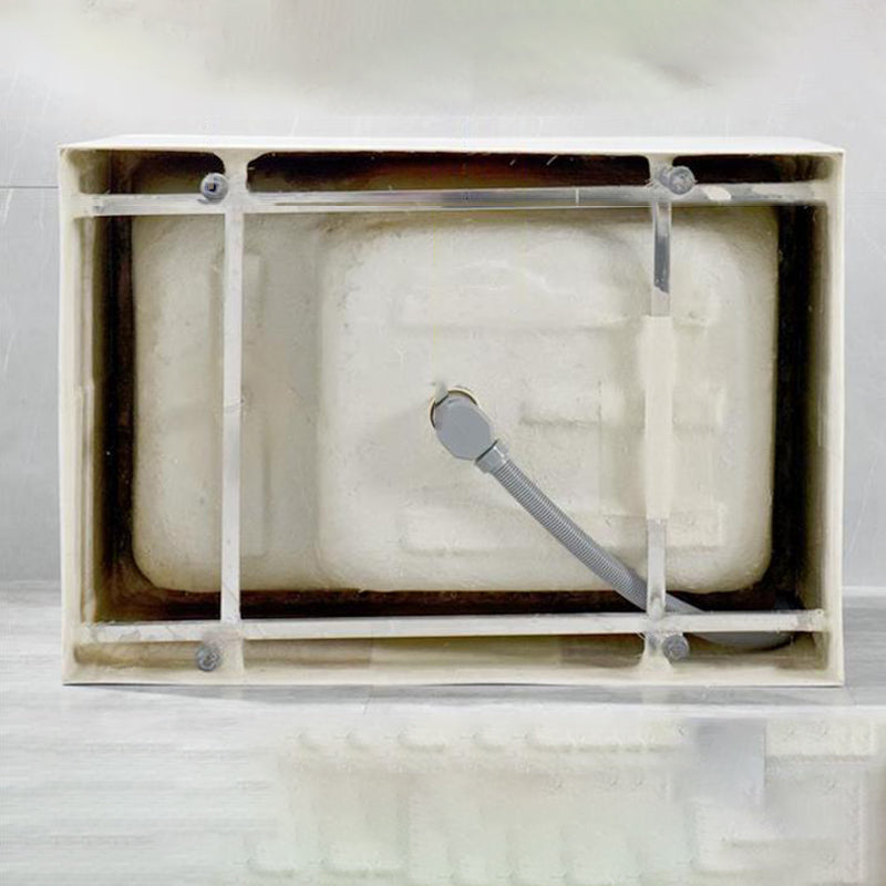 Back to Wall Soaking Bathtub Antique Finish Rectangular Acrylic Bath Tub