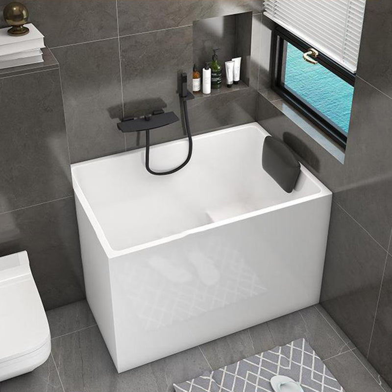 Back to Wall Soaking Bathtub Antique Finish Rectangular Acrylic Bath Tub