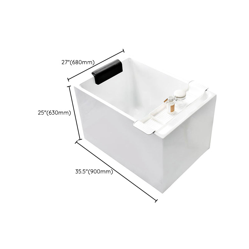 Back to Wall Soaking Bathtub Antique Finish Rectangular Acrylic Bath Tub