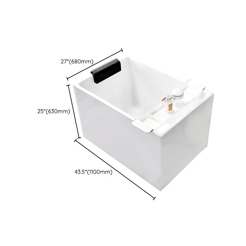 Back to Wall Soaking Bathtub Antique Finish Rectangular Acrylic Bath Tub