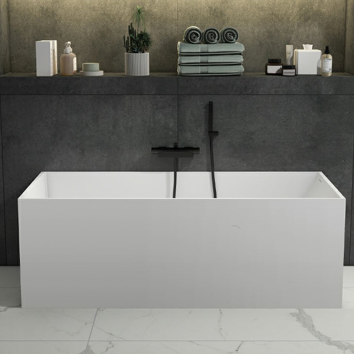 Stone Soaking Rectangular Bathtub Antique Finish Back to Wall Bath Tub