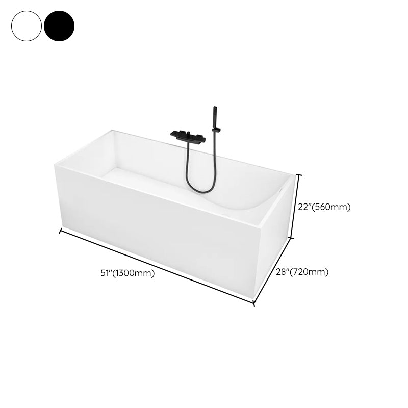 Stone Soaking Rectangular Bathtub Antique Finish Back to Wall Bath Tub