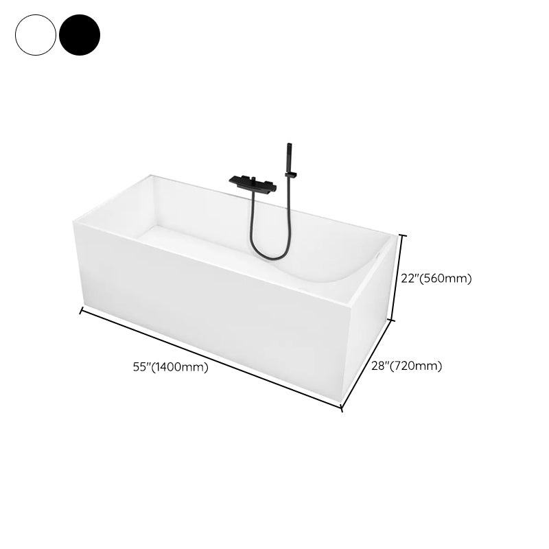Stone Soaking Rectangular Bathtub Antique Finish Back to Wall Bath Tub