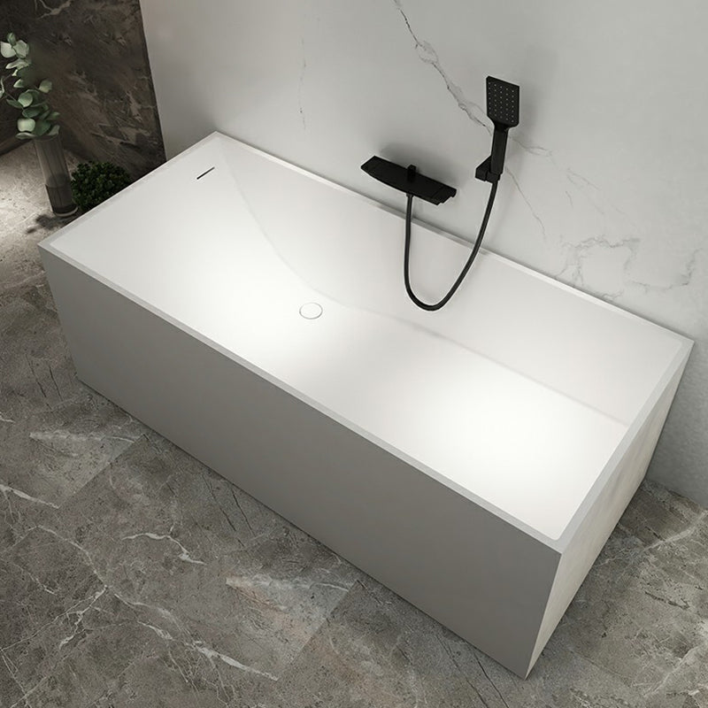 Stone Soaking Bathtub Antique Finish Rectangular Modern Bath Tub
