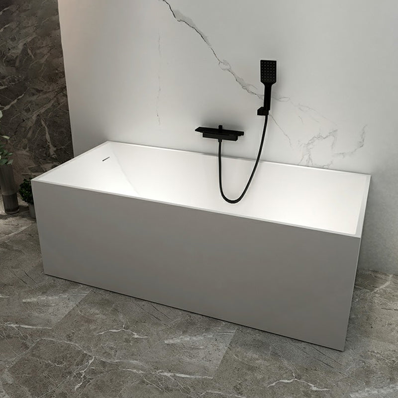 Stone Soaking Bathtub Antique Finish Rectangular Modern Bath Tub