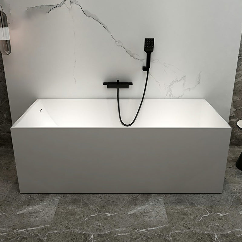 Stone Soaking Bathtub Antique Finish Rectangular Modern Bath Tub