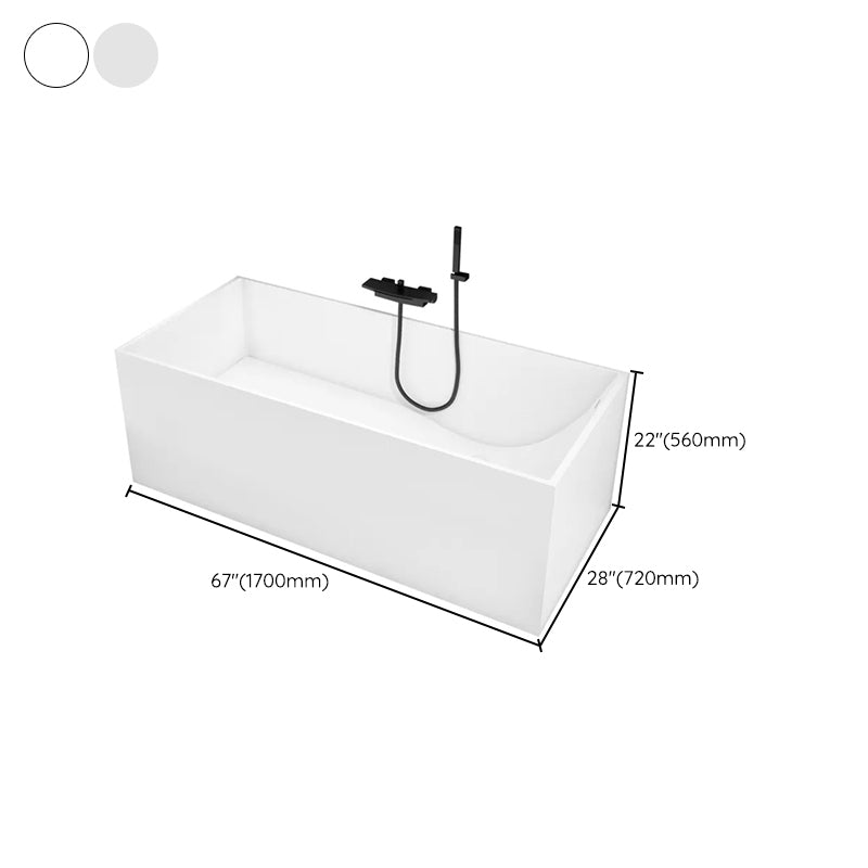 Stone Soaking Bathtub Antique Finish Rectangular Modern Bath Tub