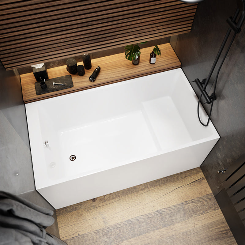 Soaking Bathtub Antique Finish Rectangular Back to Wall Bath Tub