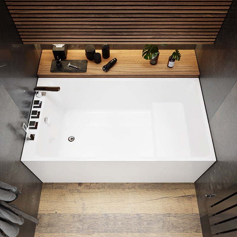 Soaking Bathtub Antique Finish Rectangular Back to Wall Bath Tub