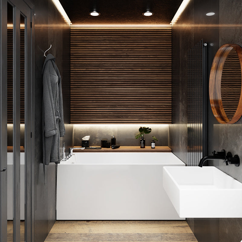 Soaking Bathtub Antique Finish Rectangular Back to Wall Bath Tub