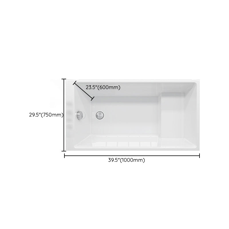 Soaking Bathtub Antique Finish Rectangular Back to Wall Bath Tub