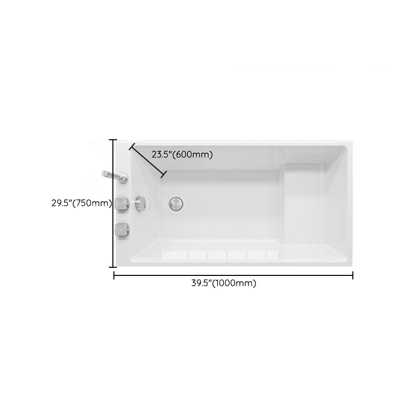 Soaking Bathtub Antique Finish Rectangular Back to Wall Bath Tub