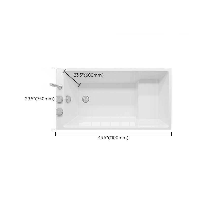 Soaking Bathtub Antique Finish Rectangular Back to Wall Bath Tub