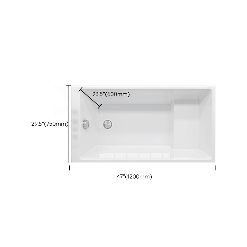 Soaking Bathtub Antique Finish Rectangular Back to Wall Bath Tub