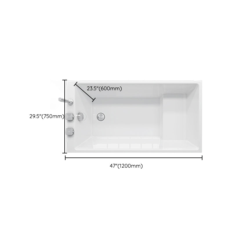 Soaking Bathtub Antique Finish Rectangular Back to Wall Bath Tub