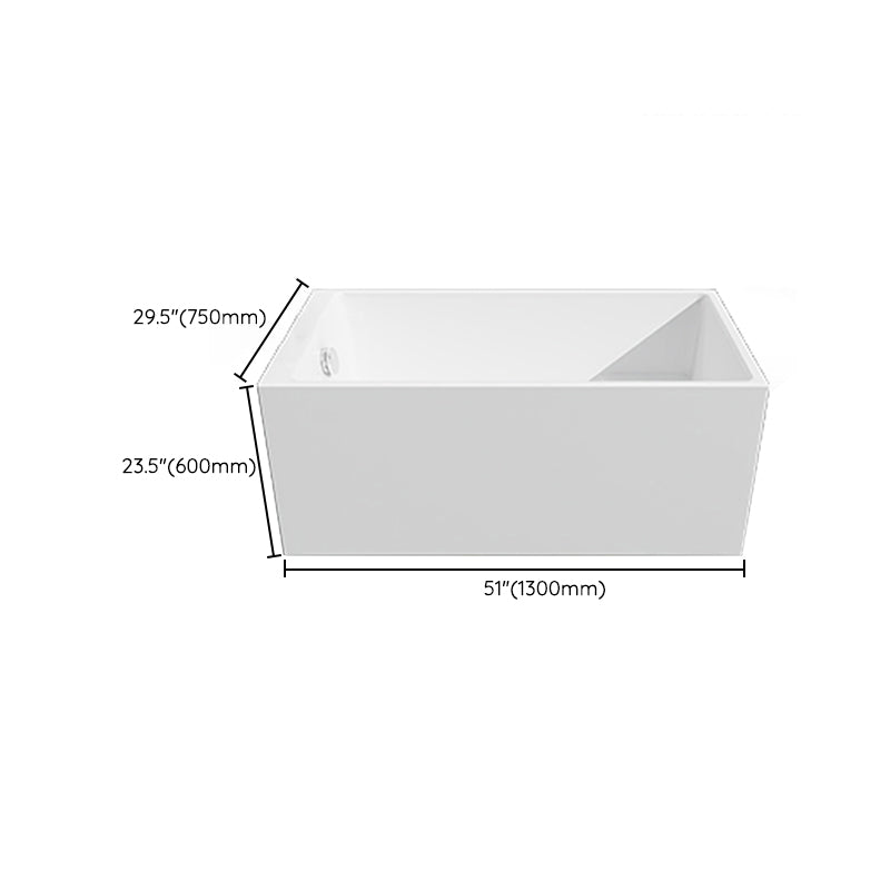 Soaking Bathtub Antique Finish Rectangular Back to Wall Bath Tub