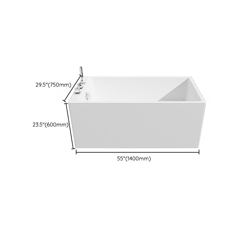 Soaking Bathtub Antique Finish Rectangular Back to Wall Bath Tub