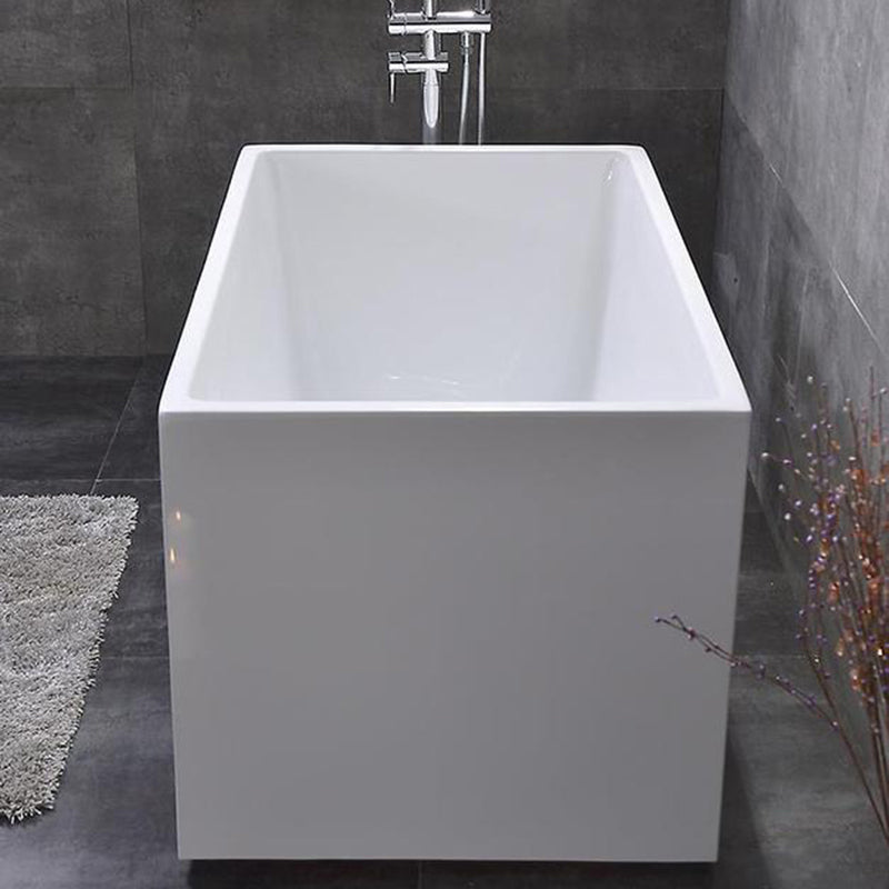 Soaking Acrylic Bathtub Antique Finish Rectangular Back to Wall Bath Tub