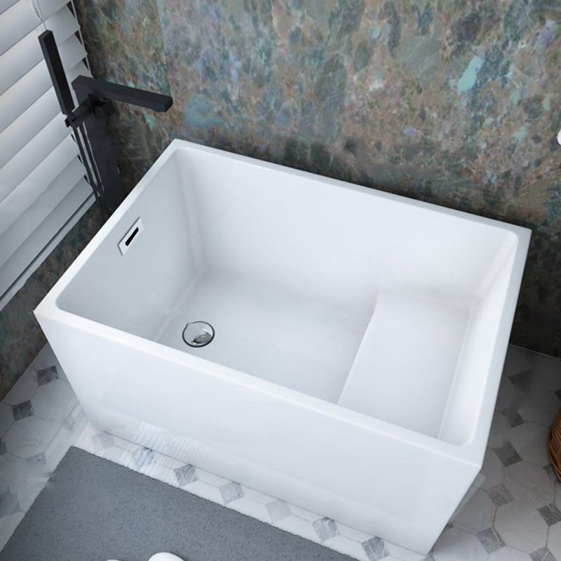 Soaking Acrylic Bathtub Antique Finish Rectangular Back to Wall Bath Tub
