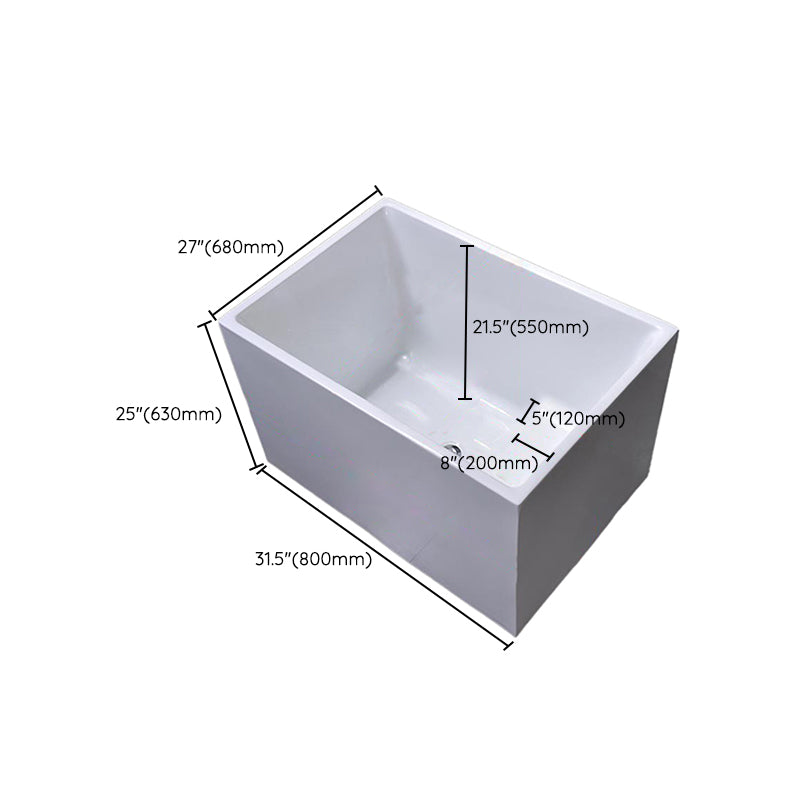 Soaking Acrylic Bathtub Antique Finish Rectangular Back to Wall Bath Tub