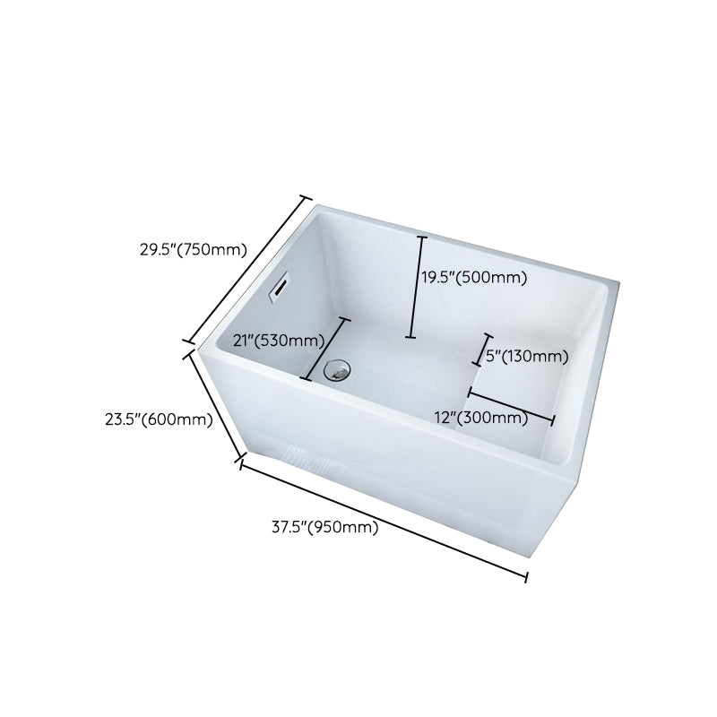 Soaking Acrylic Bathtub Antique Finish Rectangular Back to Wall Bath Tub