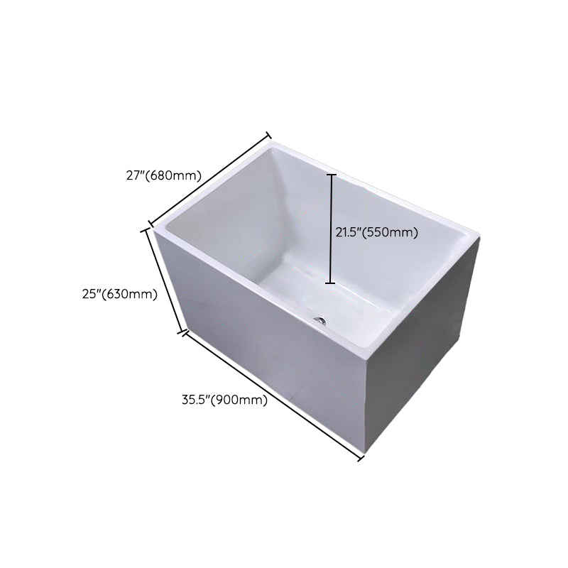 Soaking Acrylic Bathtub Antique Finish Rectangular Back to Wall Bath Tub