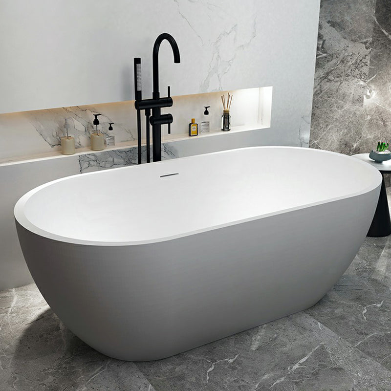 Stone Soaking Oval Bathtub Antique Finish Freestanding Bath Tub