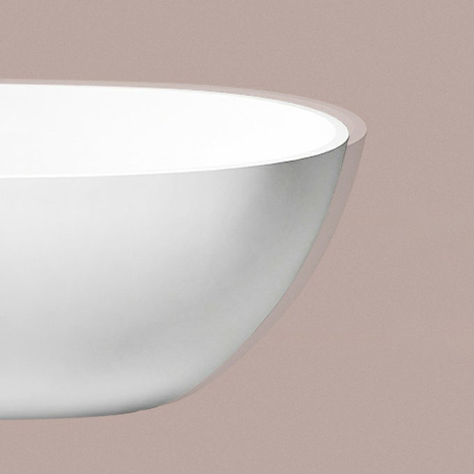 Stone Soaking Oval Bathtub Antique Finish Freestanding Bath Tub