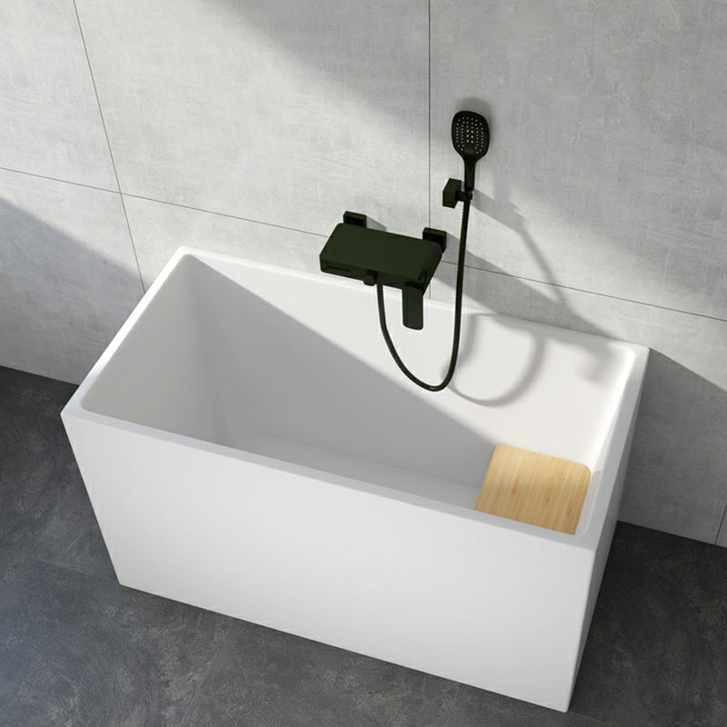 Soaking Acrylic Bathtub Antique Finish Rectangular Flat Bottom Bath Tub