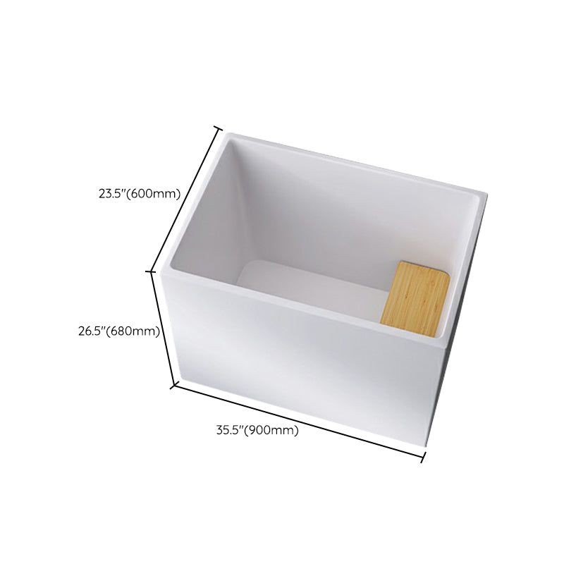 Soaking Acrylic Bathtub Antique Finish Rectangular Flat Bottom Bath Tub