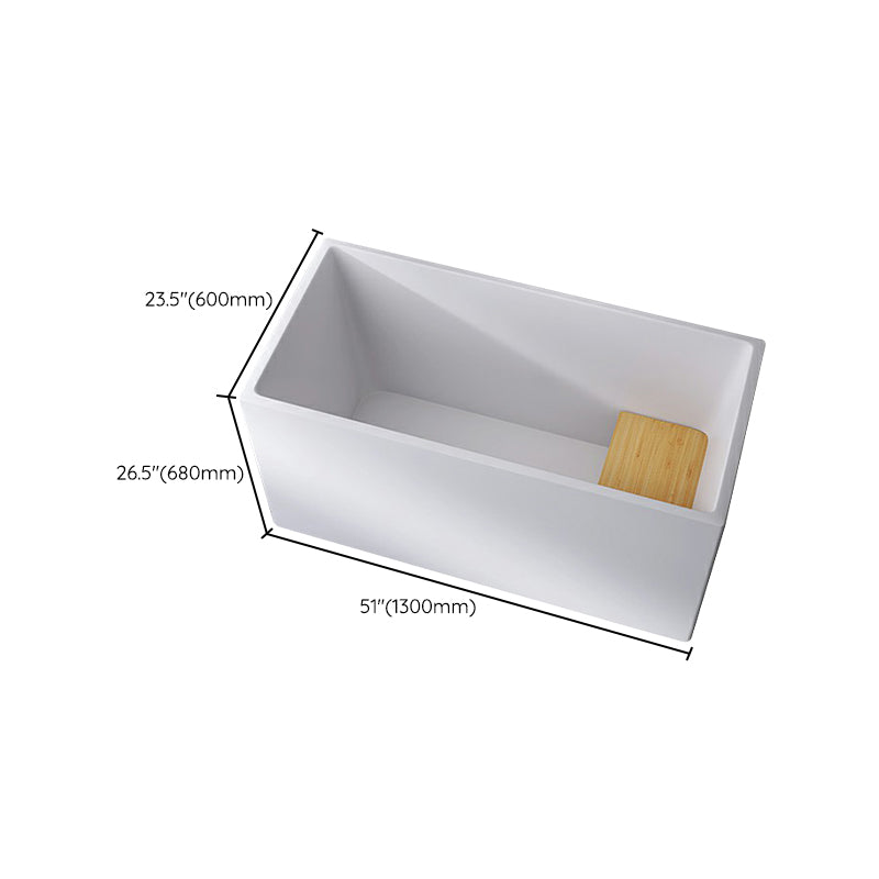 Soaking Acrylic Bathtub Antique Finish Rectangular Flat Bottom Bath Tub