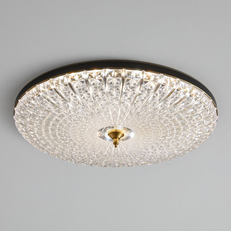 Contemporary Golden/Black Single Flush Mount Lighting LED Acrylic Ceiling Light